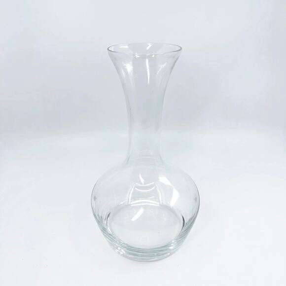 Vintage Wine Glass Decanter Modern Clear Glass Wide Bottom Narrow Neck Classic - Picture 1 of 7